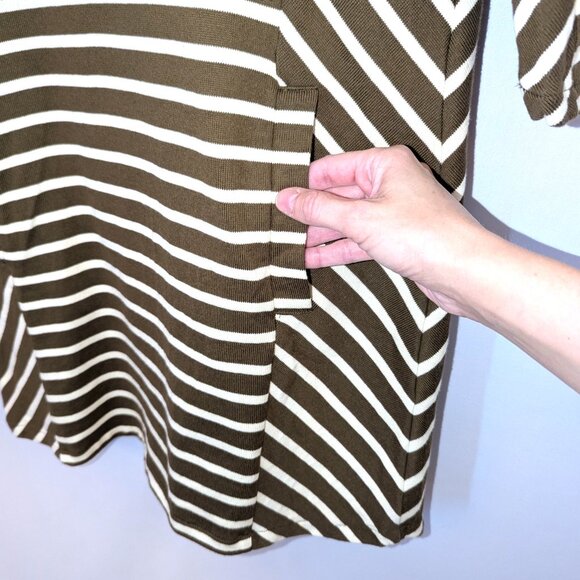 Petit Bateau | 3/4 Length Sleeve Cotton Dress French Minimalist Stripes | Small - Picture 8 of 15